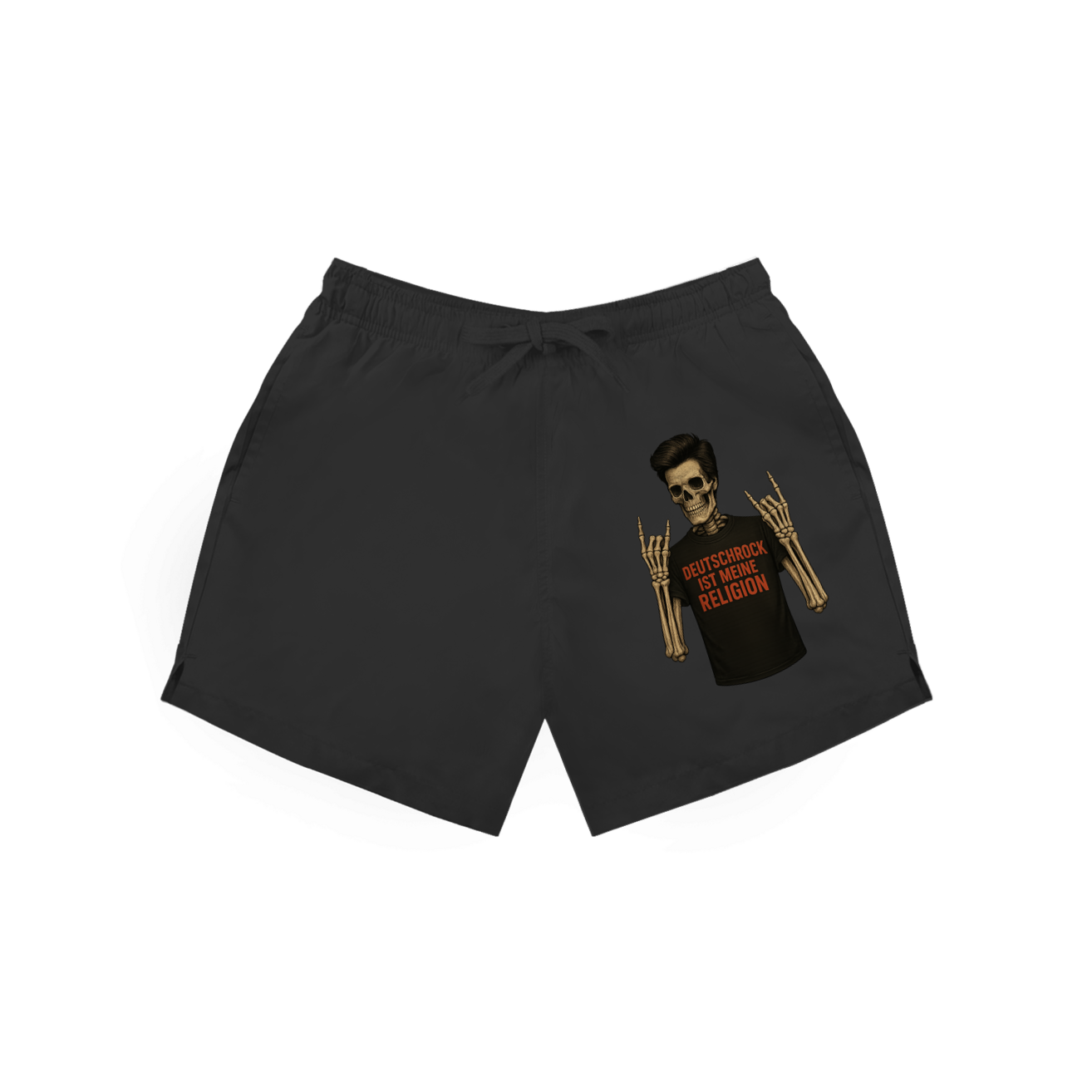 Badehose Skelett Mann Deutschrock ist meine Religion