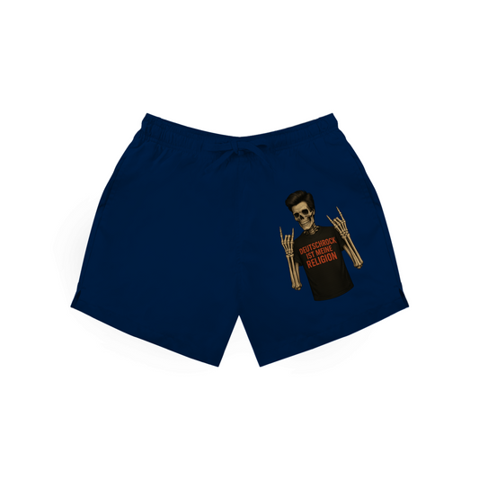 Badehose Skelett Mann Deutschrock ist meine Religion