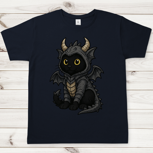 Herren T-Shirt Katze Drachenkostüm Comic