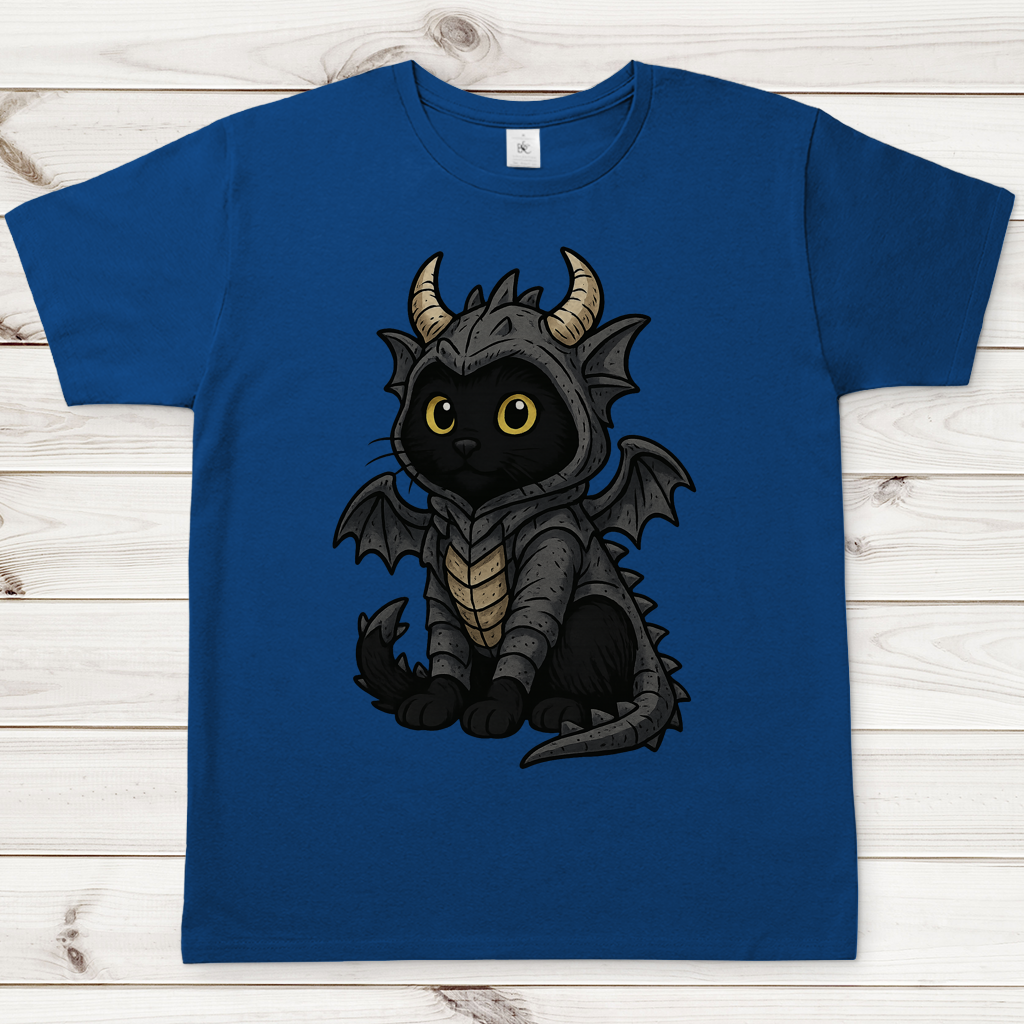 Herren T-Shirt Katze Drachenkostüm Comic