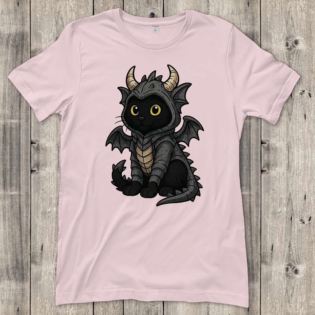 Damen T-Shirt Katze Drachenkostüm Comic