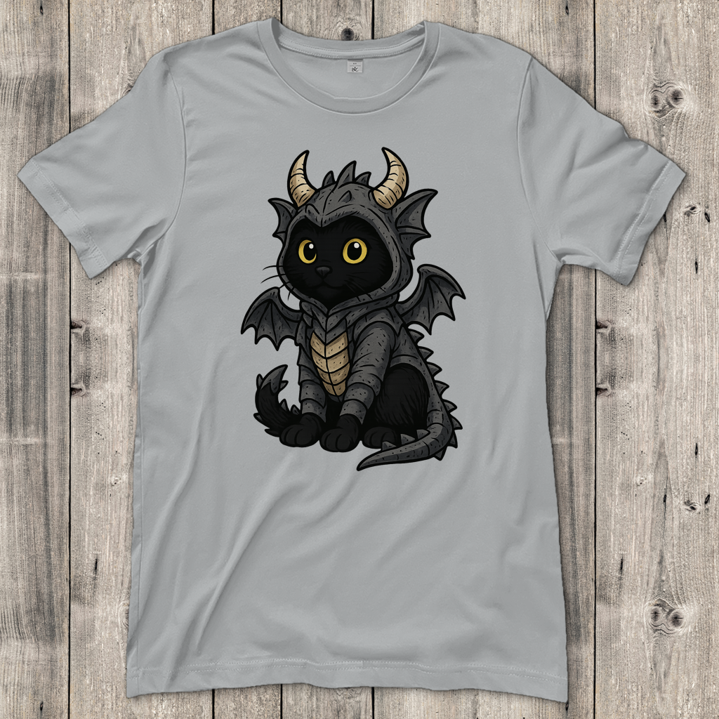 Damen T-Shirt Katze Drachenkostüm Comic