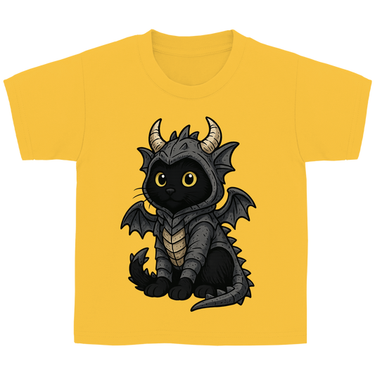 Kinder Basic T-Shirt Katze Drachenkostüm Comic