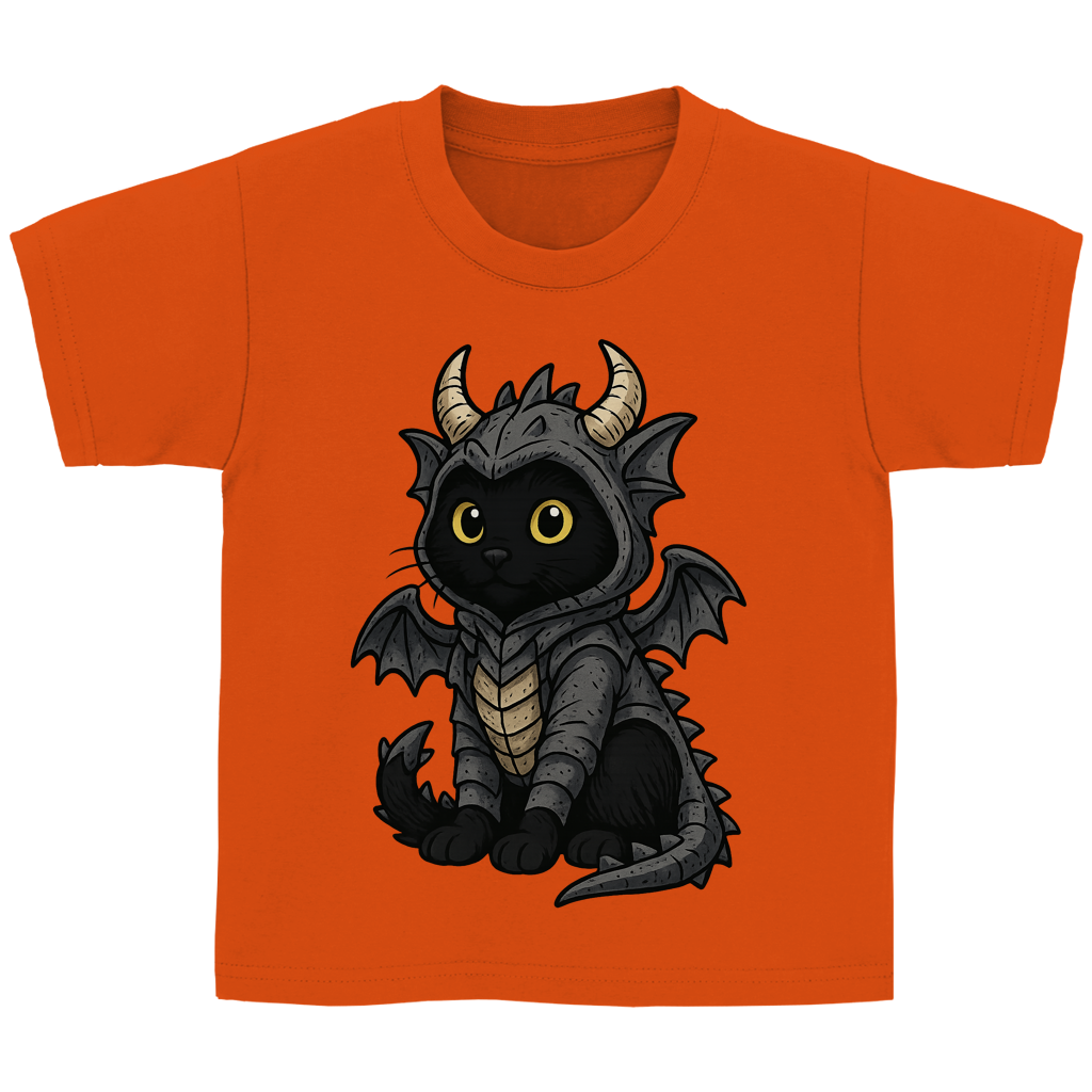 Kinder Basic T-Shirt Katze Drachenkostüm Comic