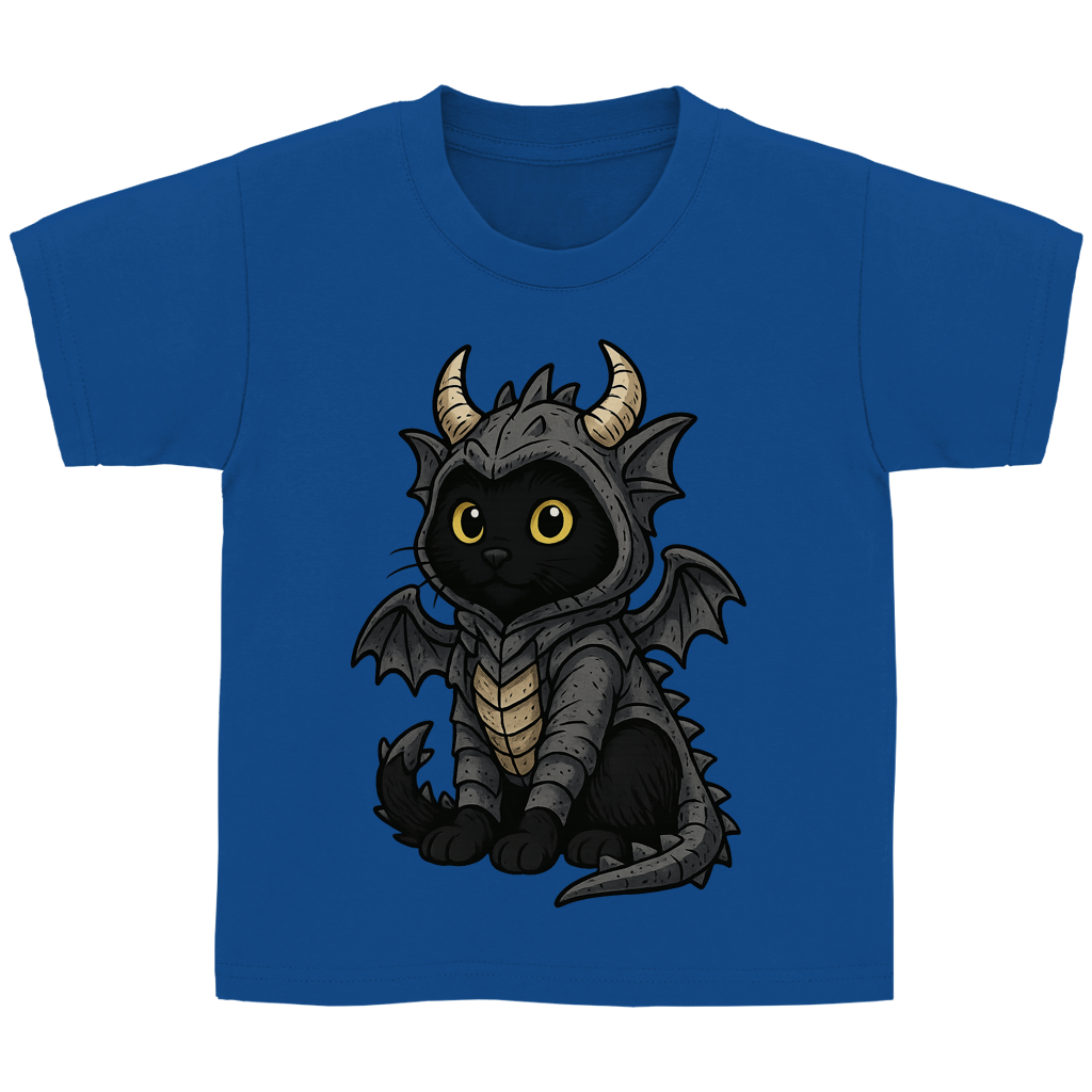 Kinder Basic T-Shirt Katze Drachenkostüm Comic