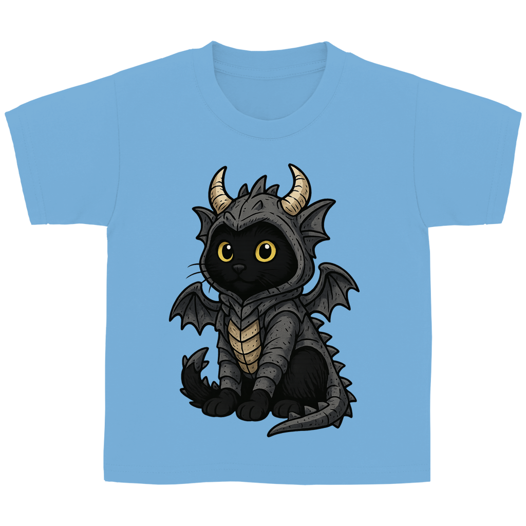 Kinder Basic T-Shirt Katze Drachenkostüm Comic
