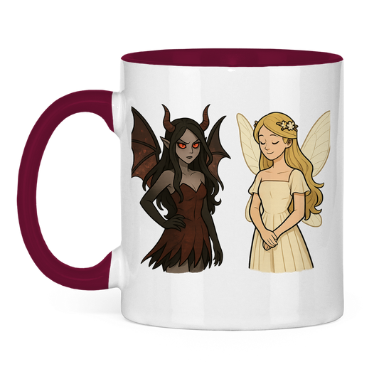 Tasse zweifarbig Fee Gut und Böse
