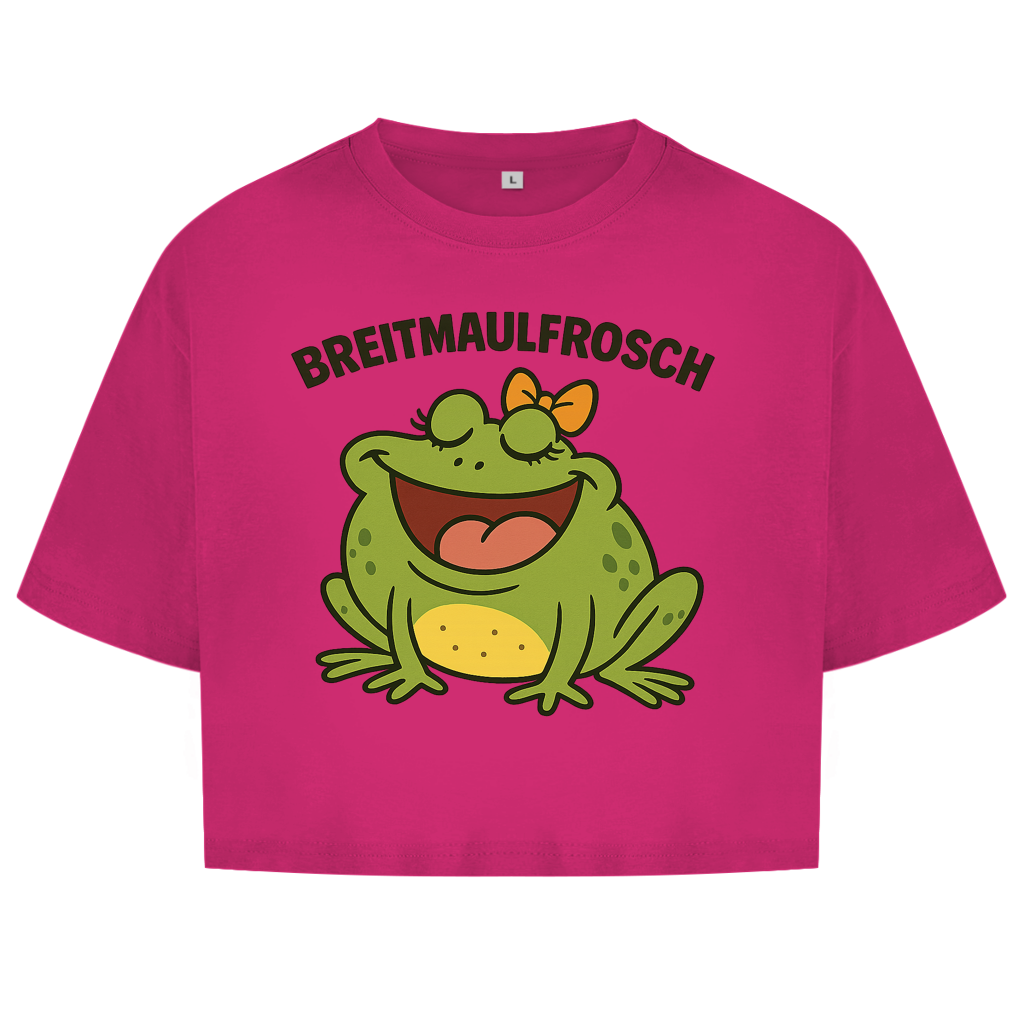 Damen Oversize Crop Top Breitmaulfrosch Frau