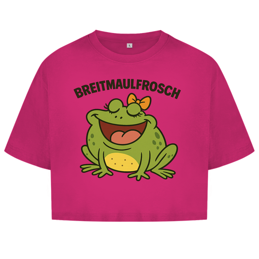 Damen Oversize Crop Top Breitmaulfrosch Frau