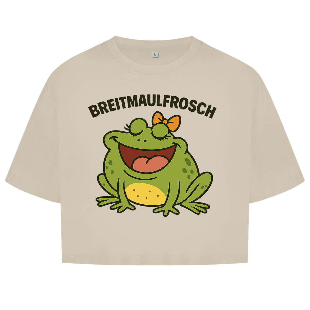 Damen Oversize Crop Top Breitmaulfrosch Frau