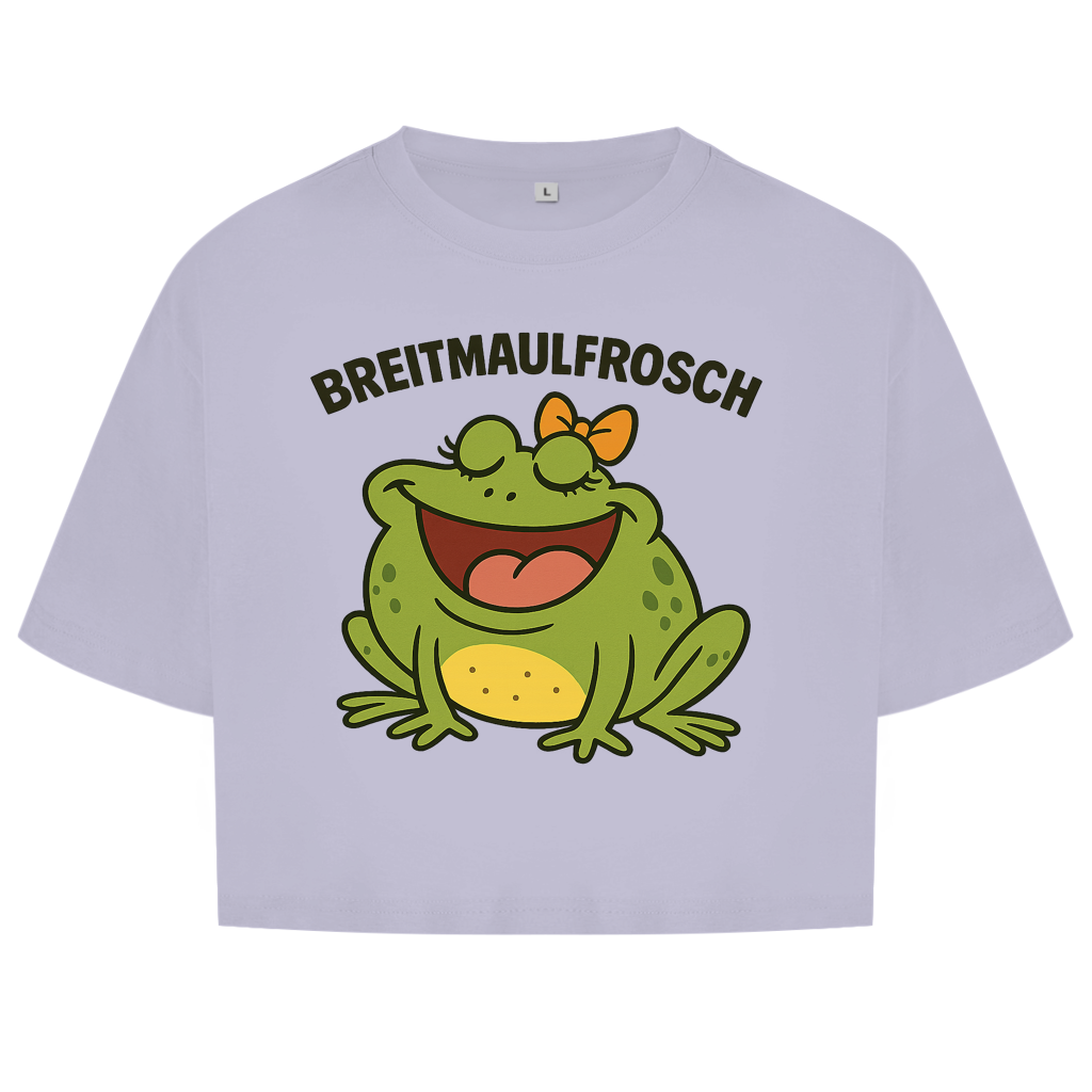 Damen Oversize Crop Top Breitmaulfrosch Frau