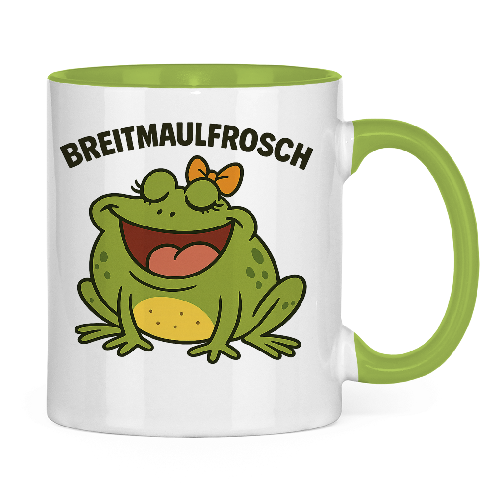 Tasse zweifarbig Breitmaulfrosch Frau