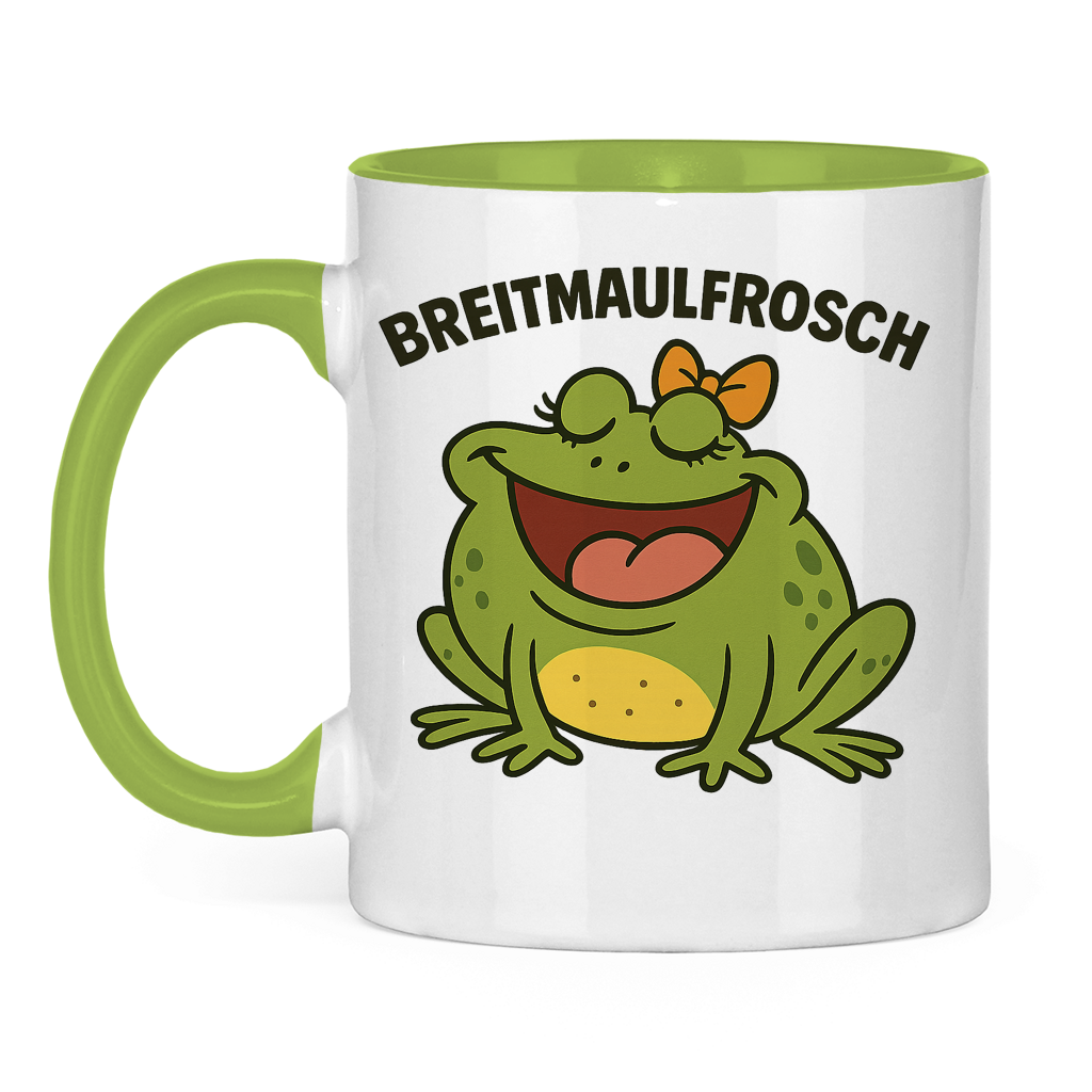 Tasse zweifarbig Breitmaulfrosch Frau