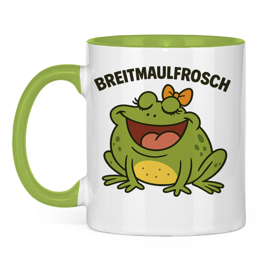 Tasse zweifarbig Breitmaulfrosch Frau