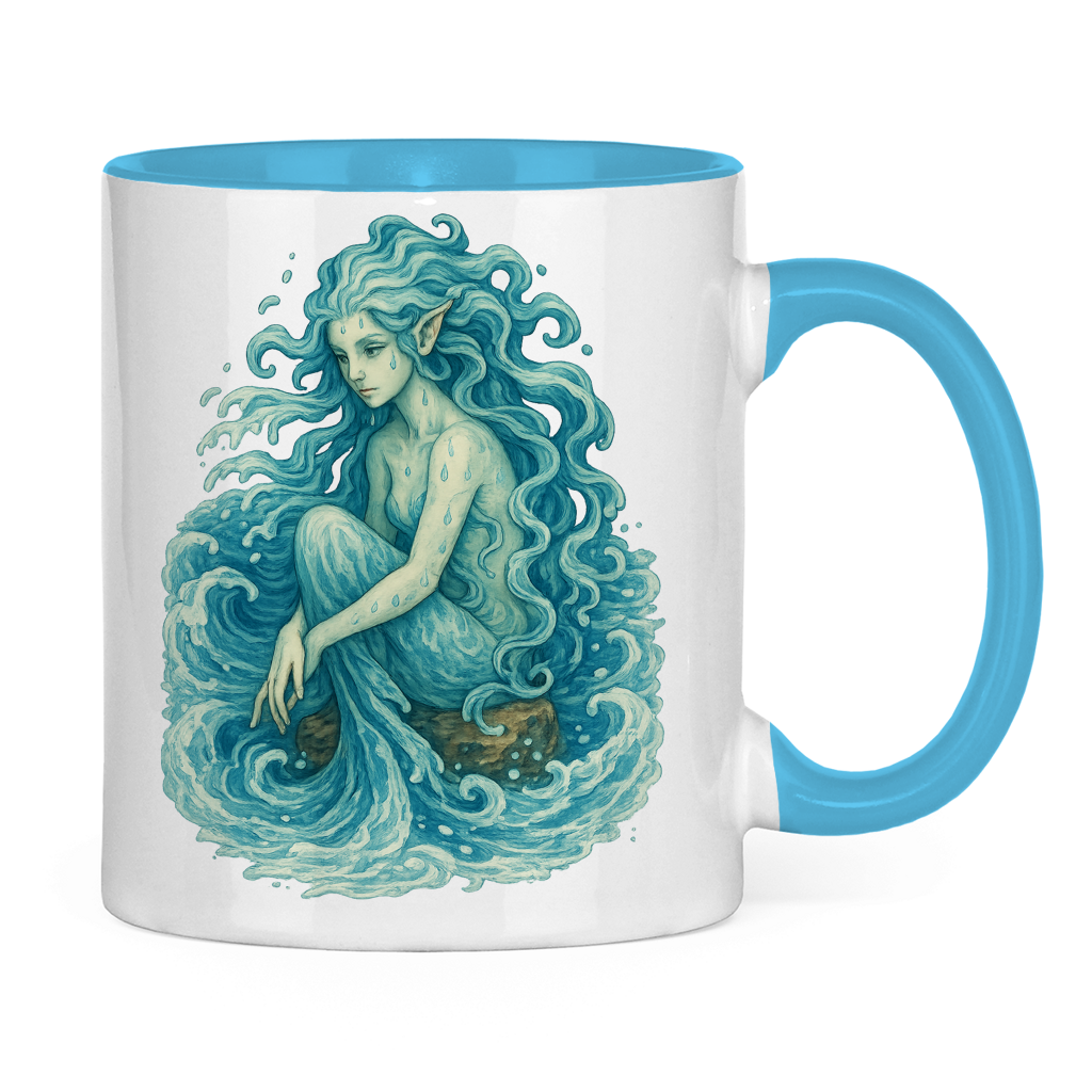 Tasse zweifarbig Wasserfrau