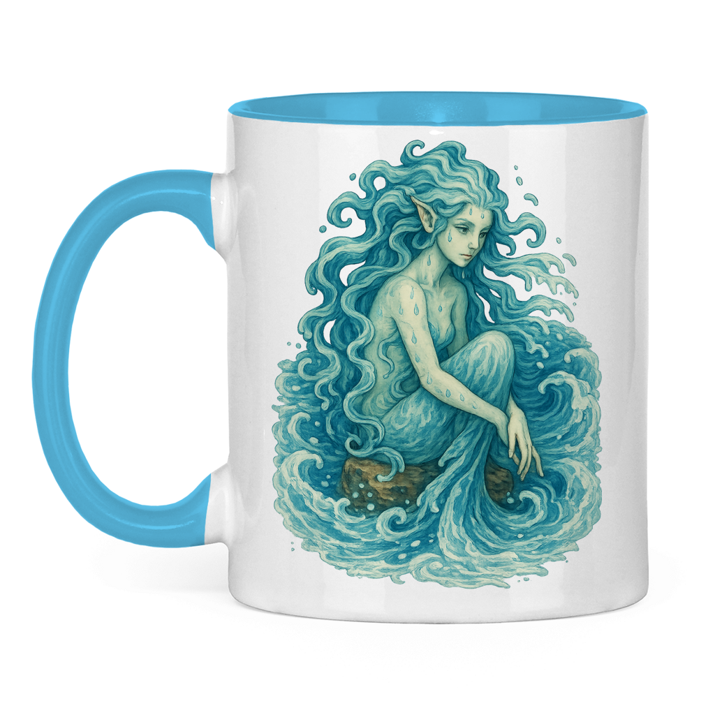 Tasse zweifarbig Wasserfrau