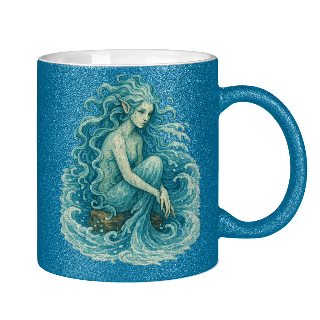 Glitzertasse Wasserfrau