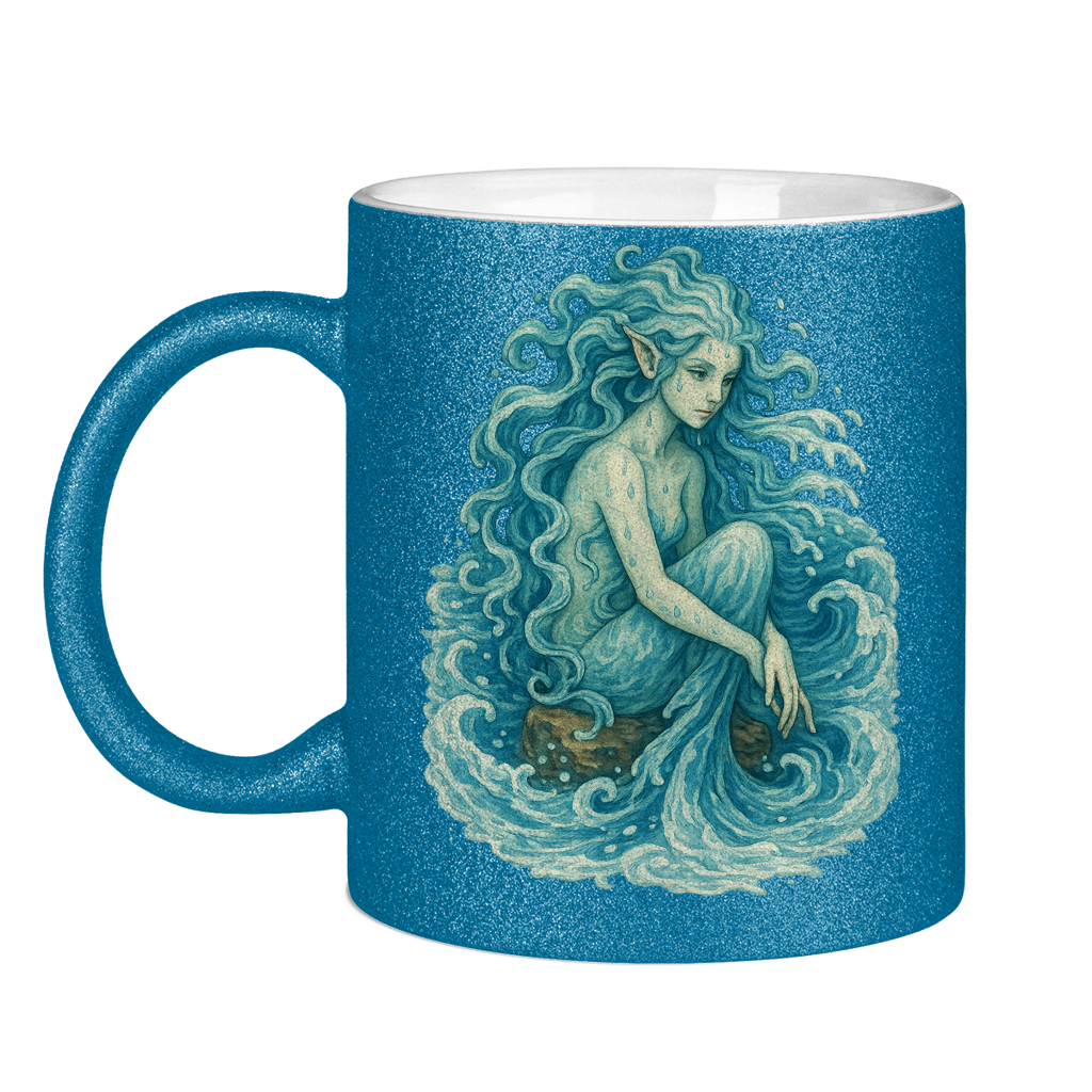 Glitzertasse Wasserfrau
