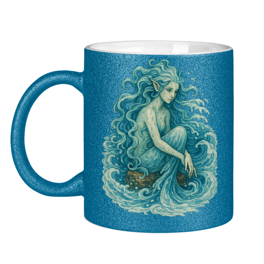 Glitzertasse Wasserfrau