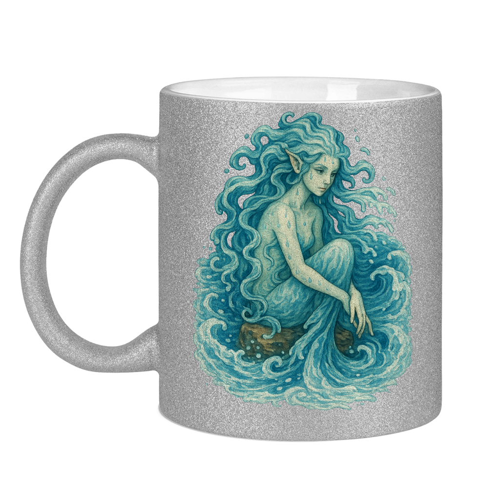 Glitzertasse Wasserfrau