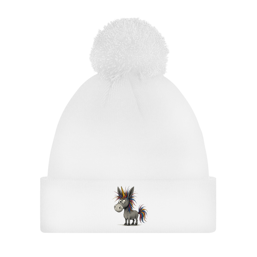 Bommelmütze Einhorn Esel