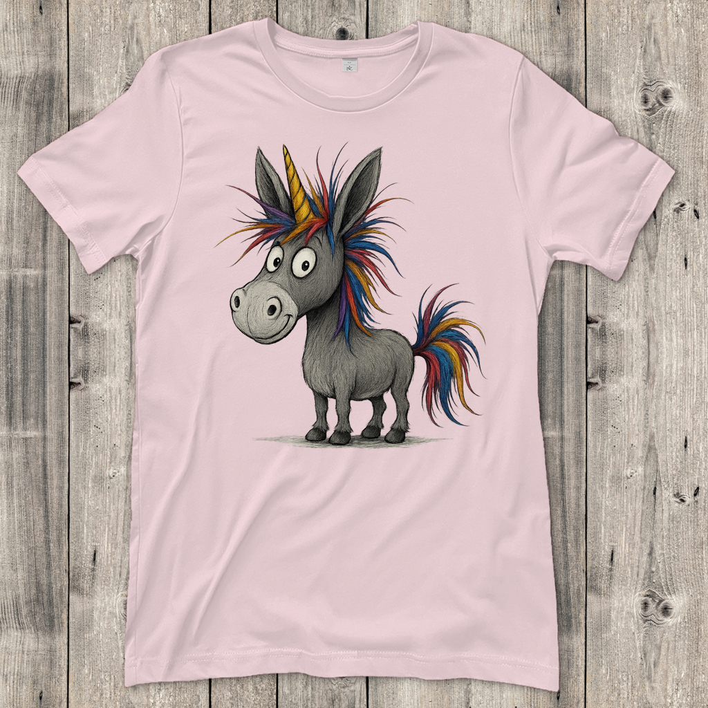 Damen T-Shirt Einhorn Esel