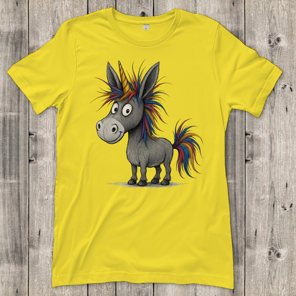 Damen T-Shirt Einhorn Esel