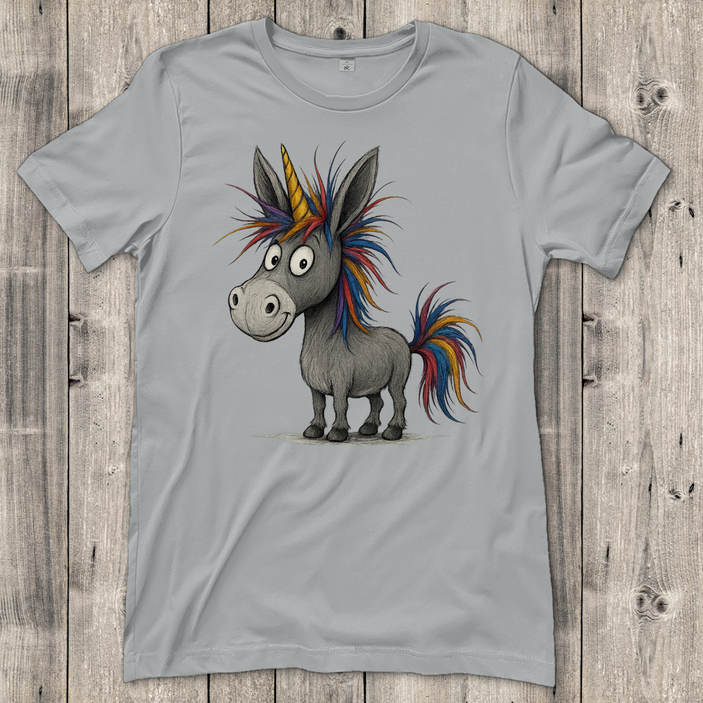 Damen T-Shirt Einhorn Esel