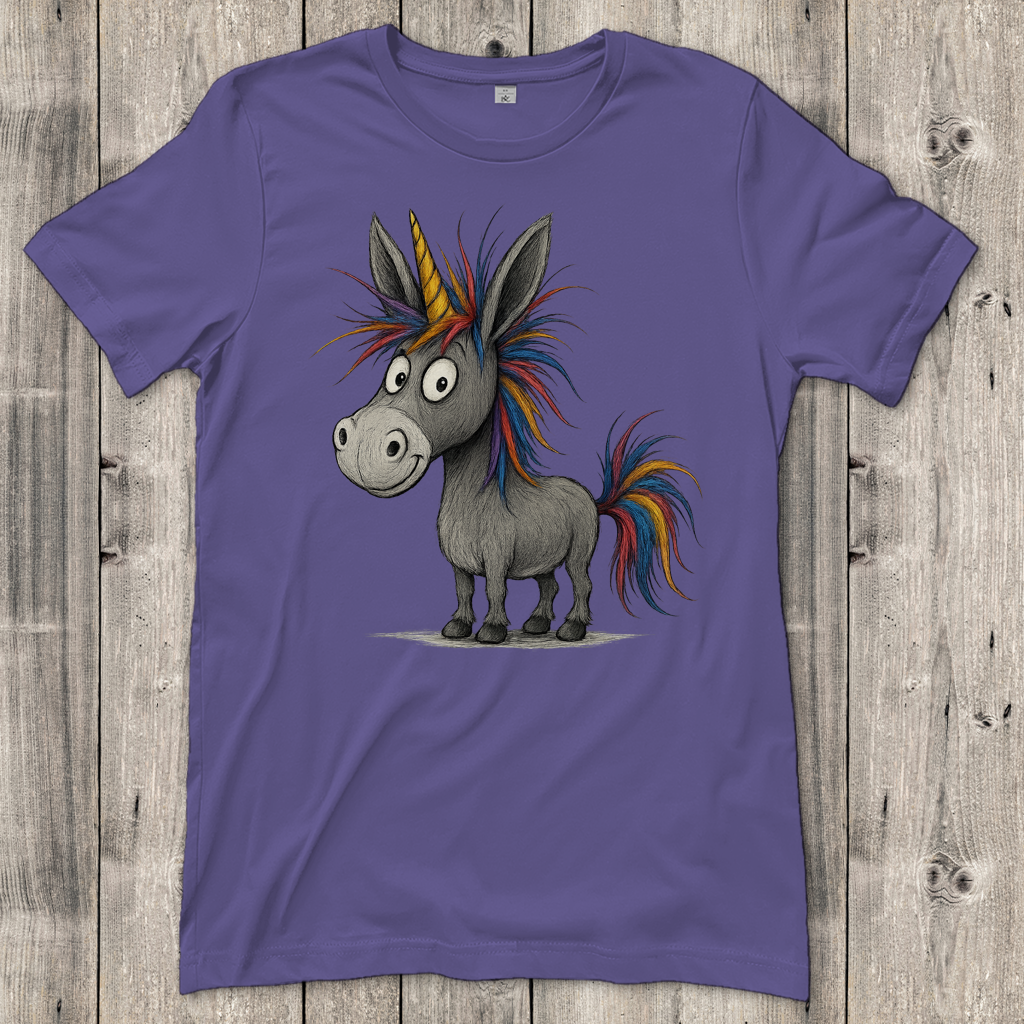 Damen T-Shirt Einhorn Esel