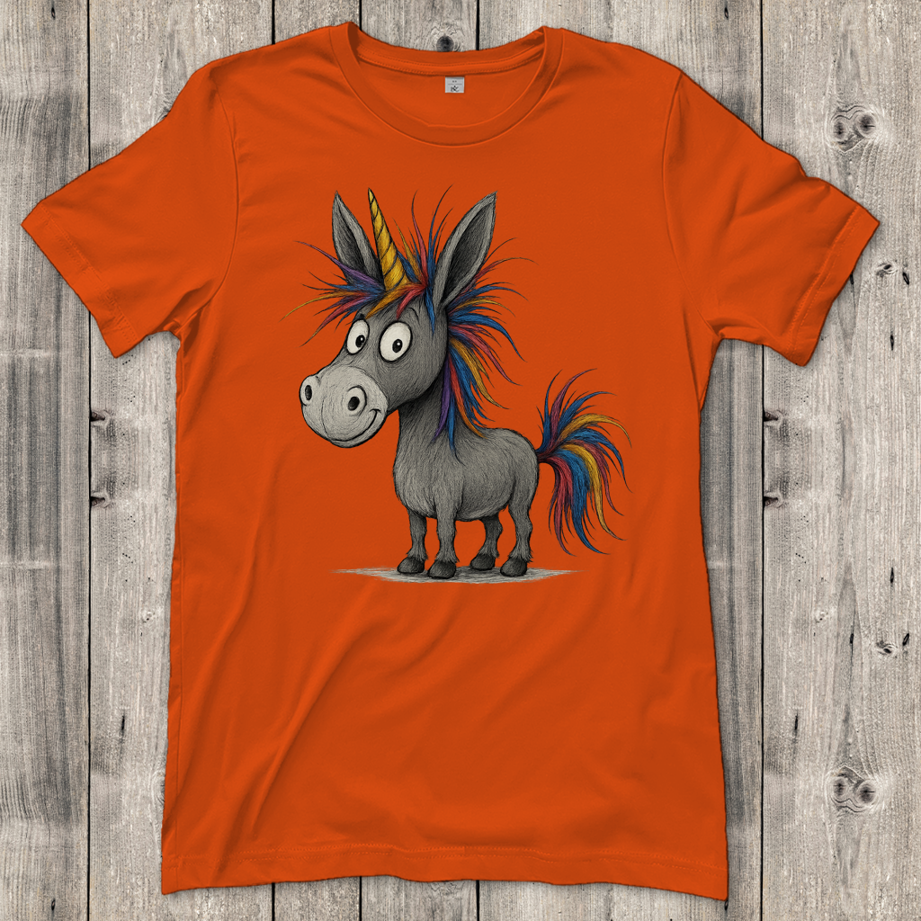Damen T-Shirt Einhorn Esel