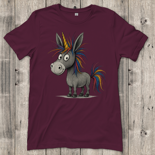 Damen T-Shirt Einhorn Esel