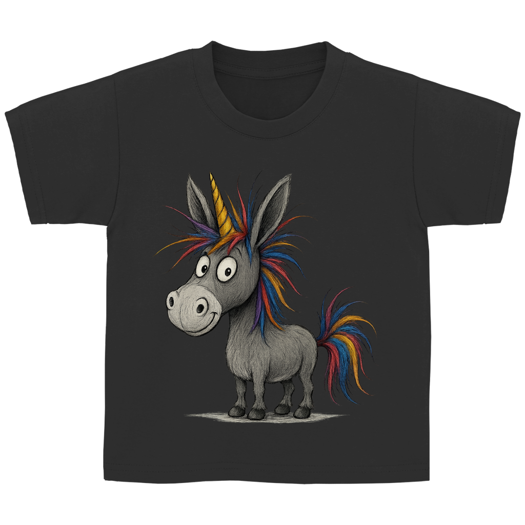 Kinder Basic T-Shirt Einhorn Esel