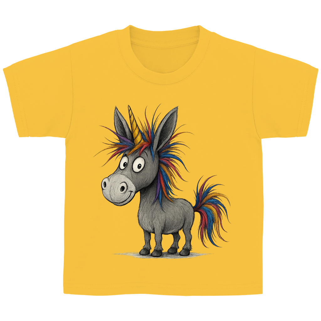 Kinder Basic T-Shirt Einhorn Esel
