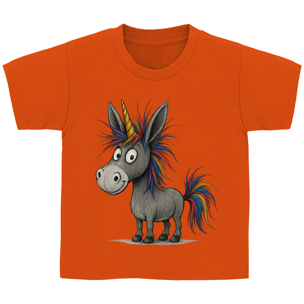 Kinder Basic T-Shirt Einhorn Esel