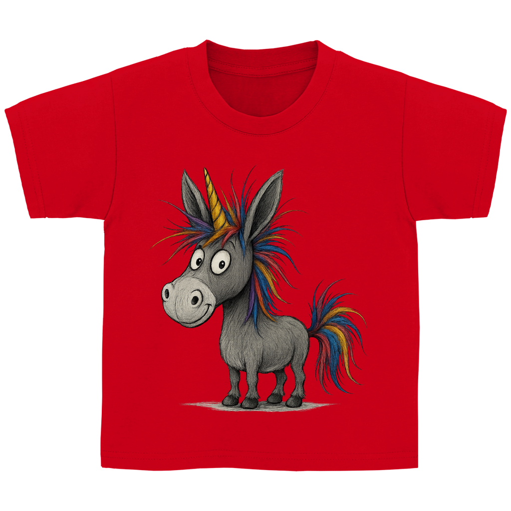 Kinder Basic T-Shirt Einhorn Esel