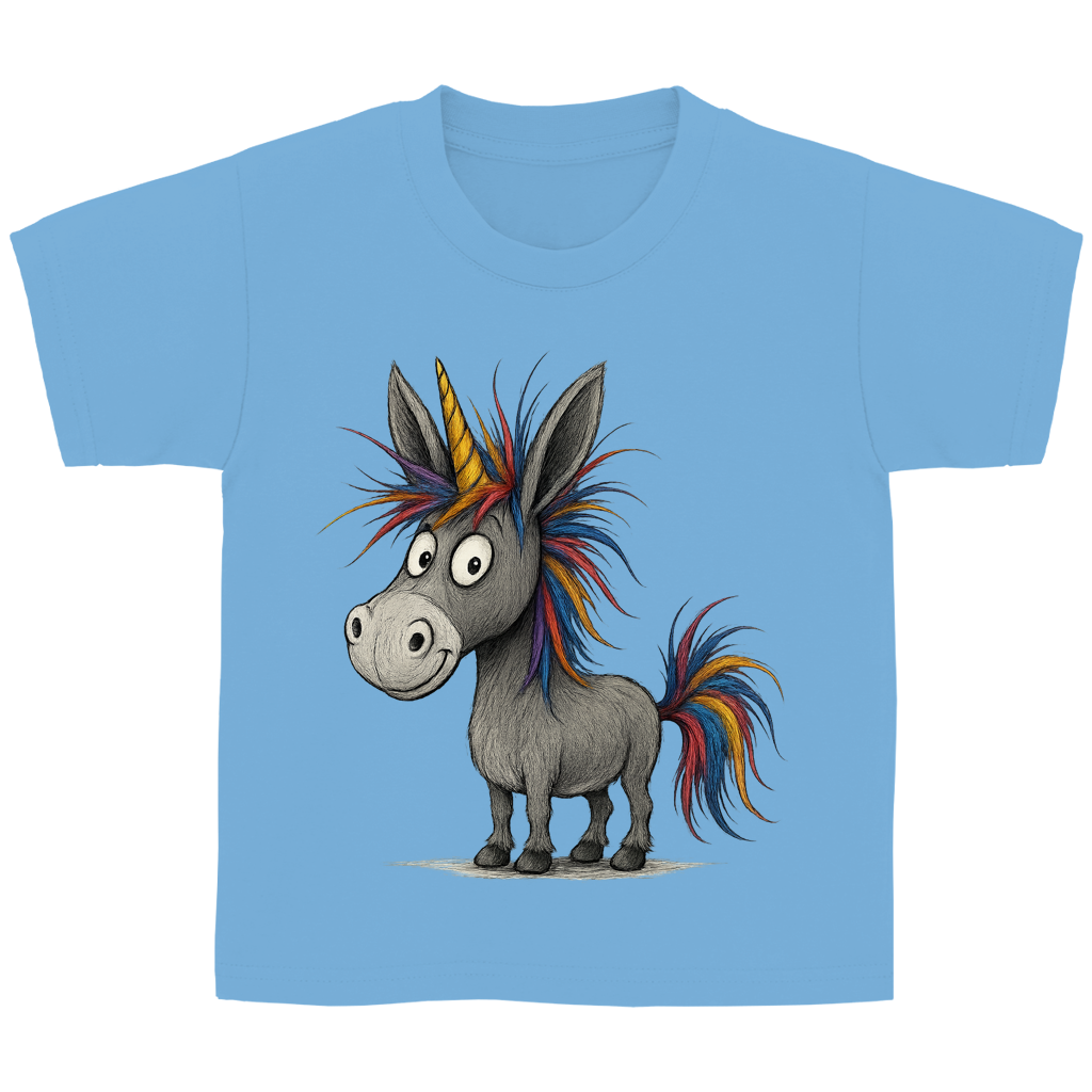 Kinder Basic T-Shirt Einhorn Esel