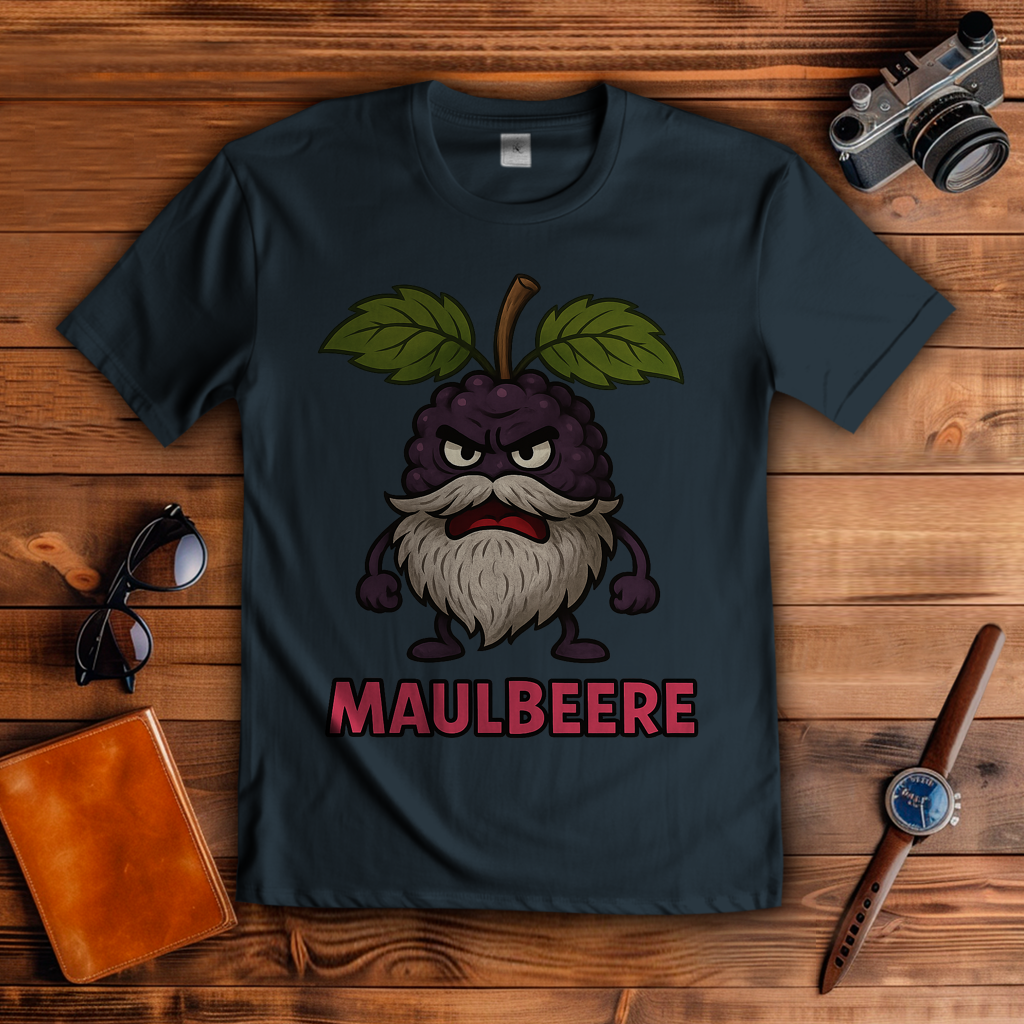 Herren T-Shirt Maulbeere mit Bart