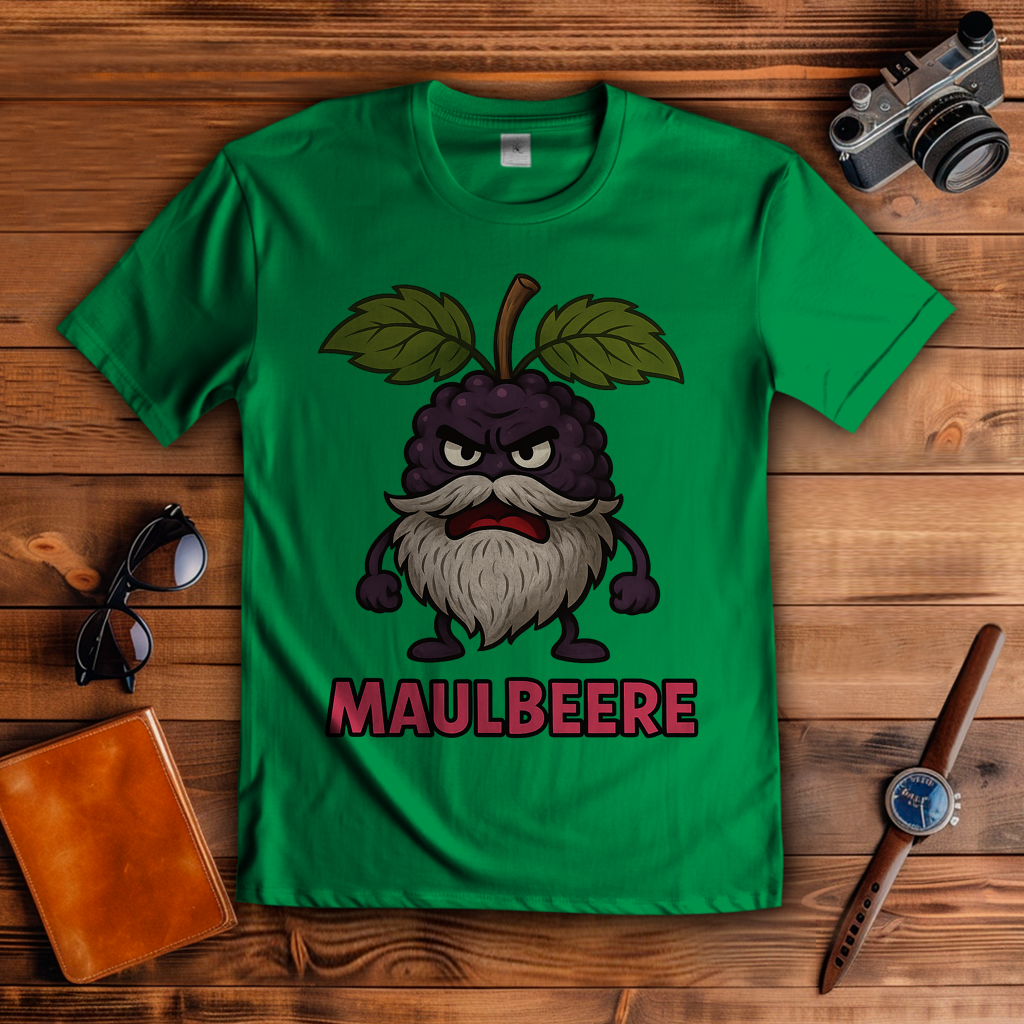 Herren T-Shirt Maulbeere mit Bart