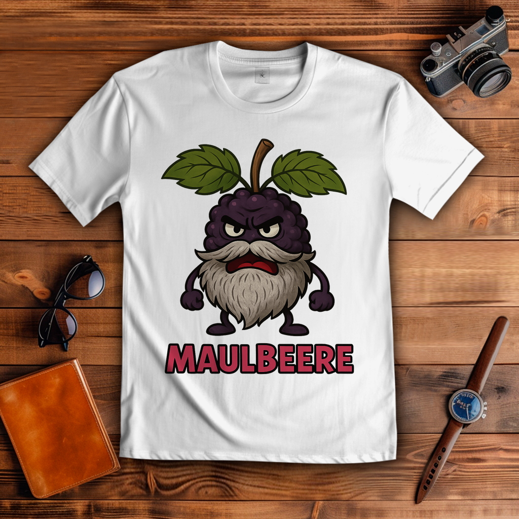 Herren T-Shirt Maulbeere mit Bart