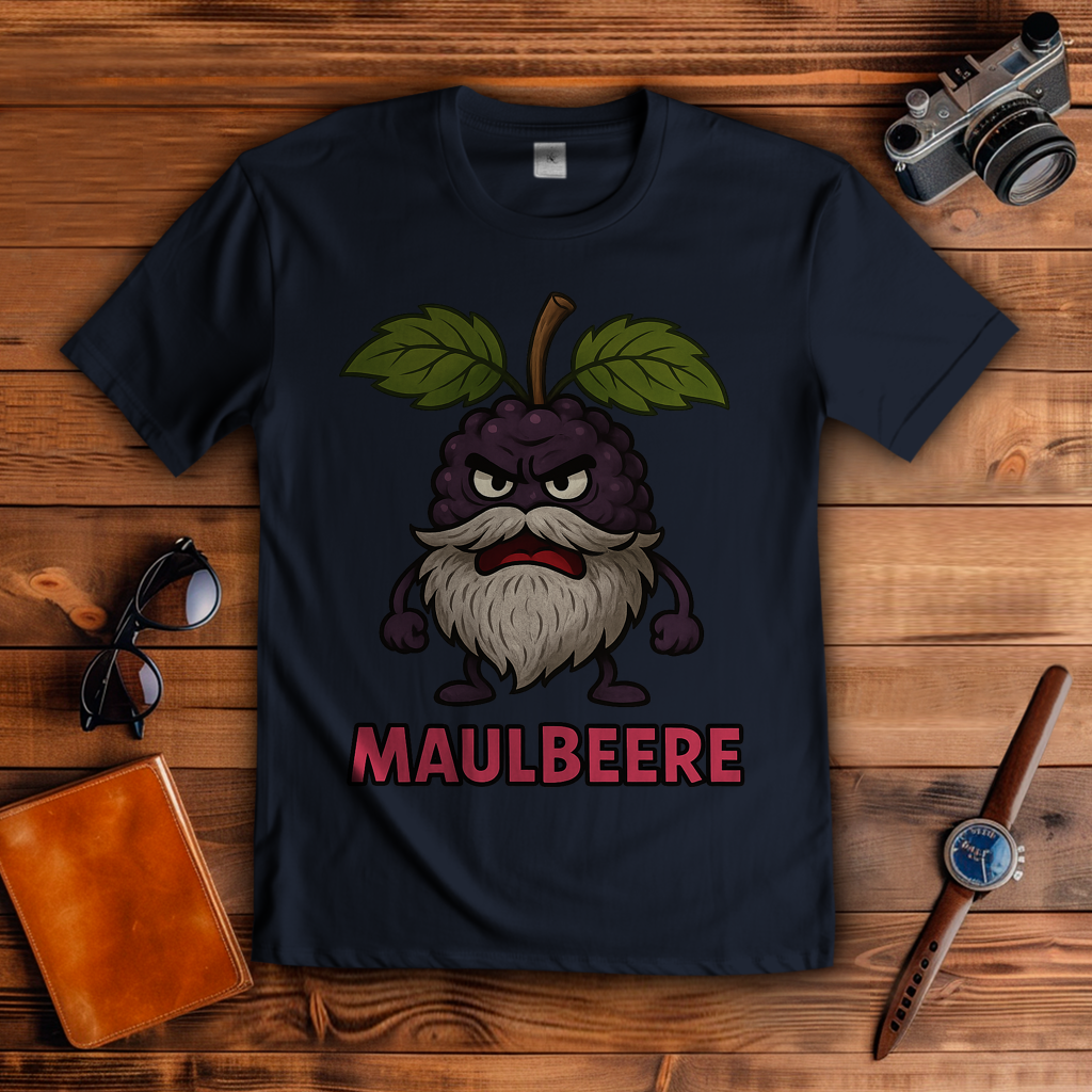 Herren T-Shirt Maulbeere mit Bart