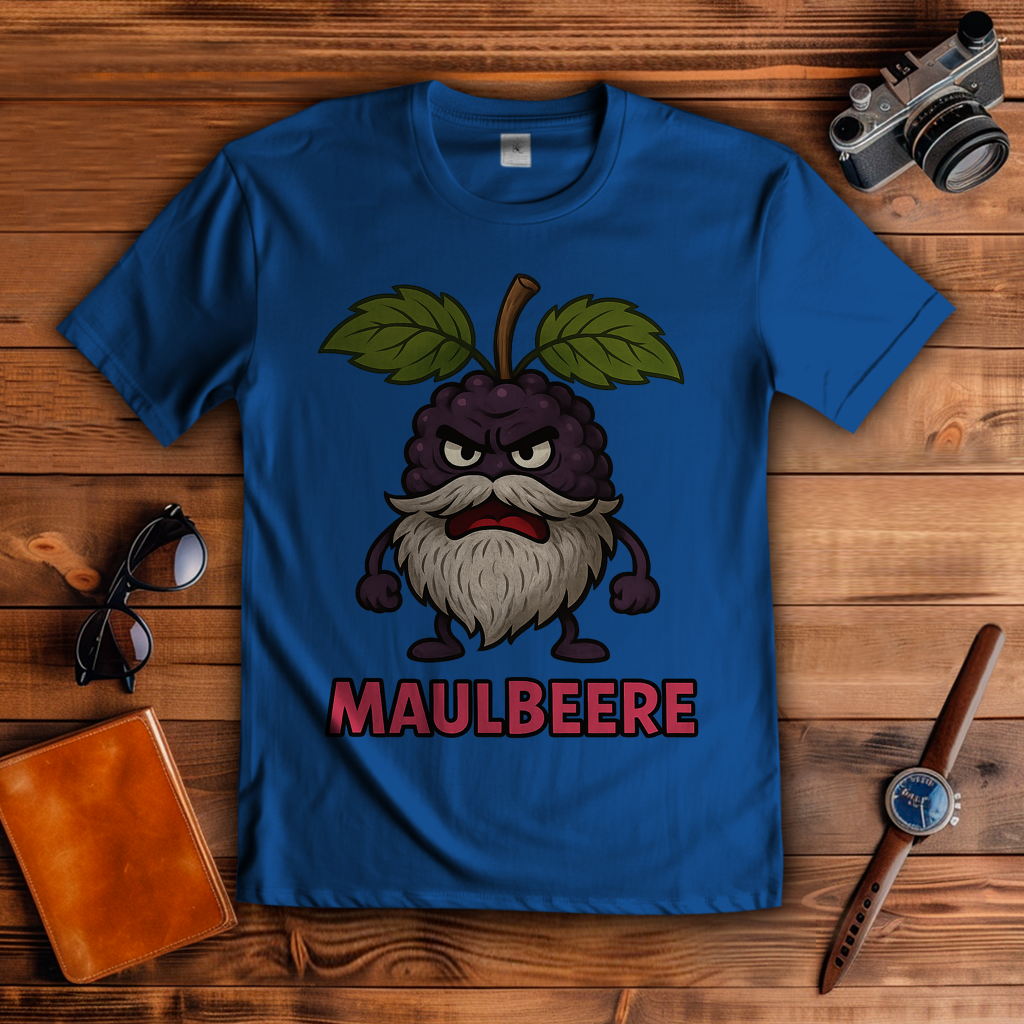 Herren T-Shirt Maulbeere mit Bart