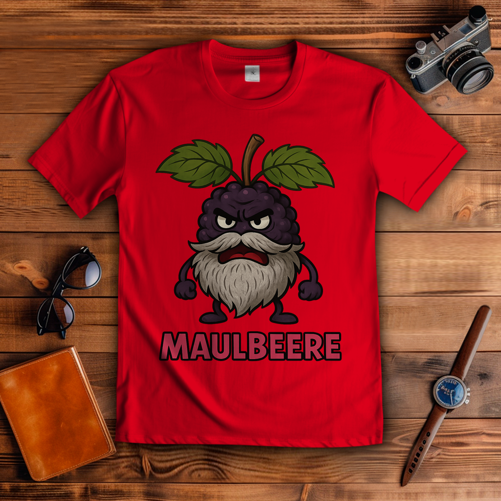 Herren T-Shirt Maulbeere mit Bart