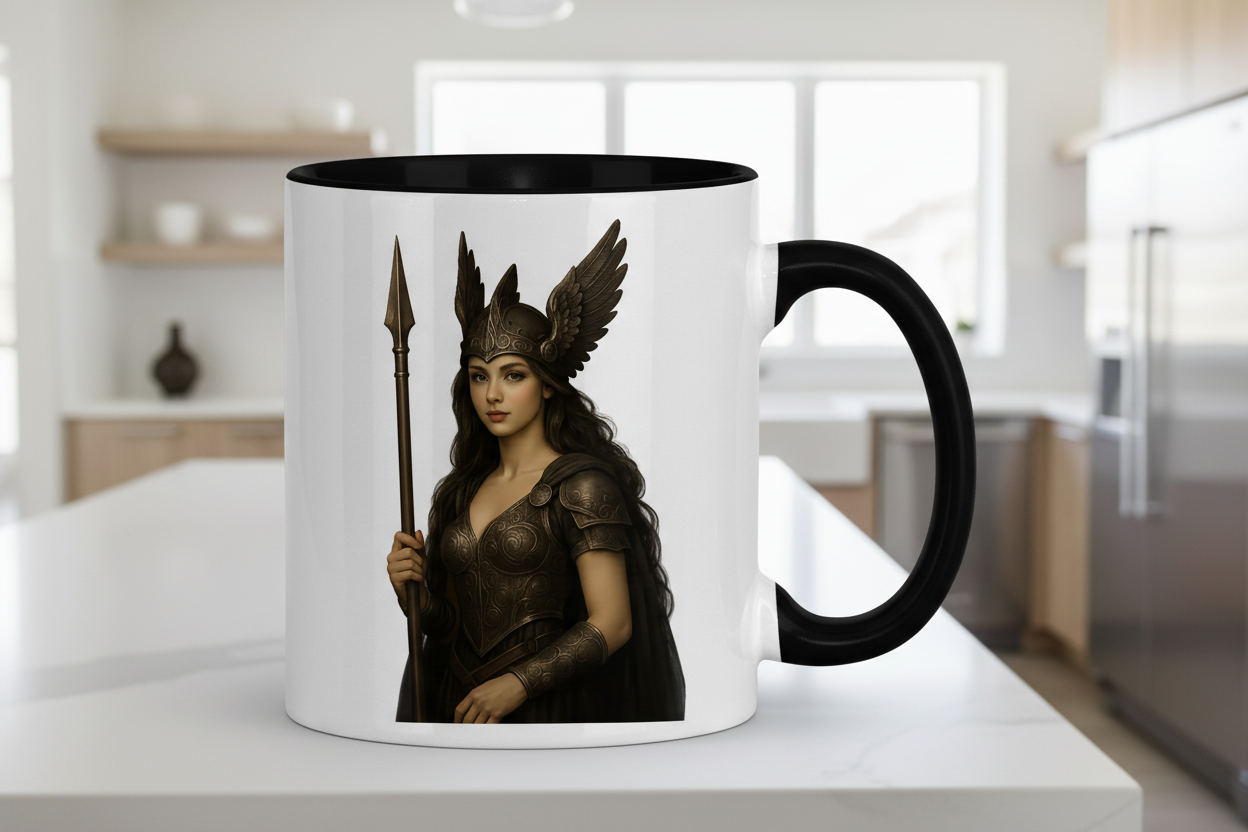 Tasse zweifarbig Walküre mit Speer