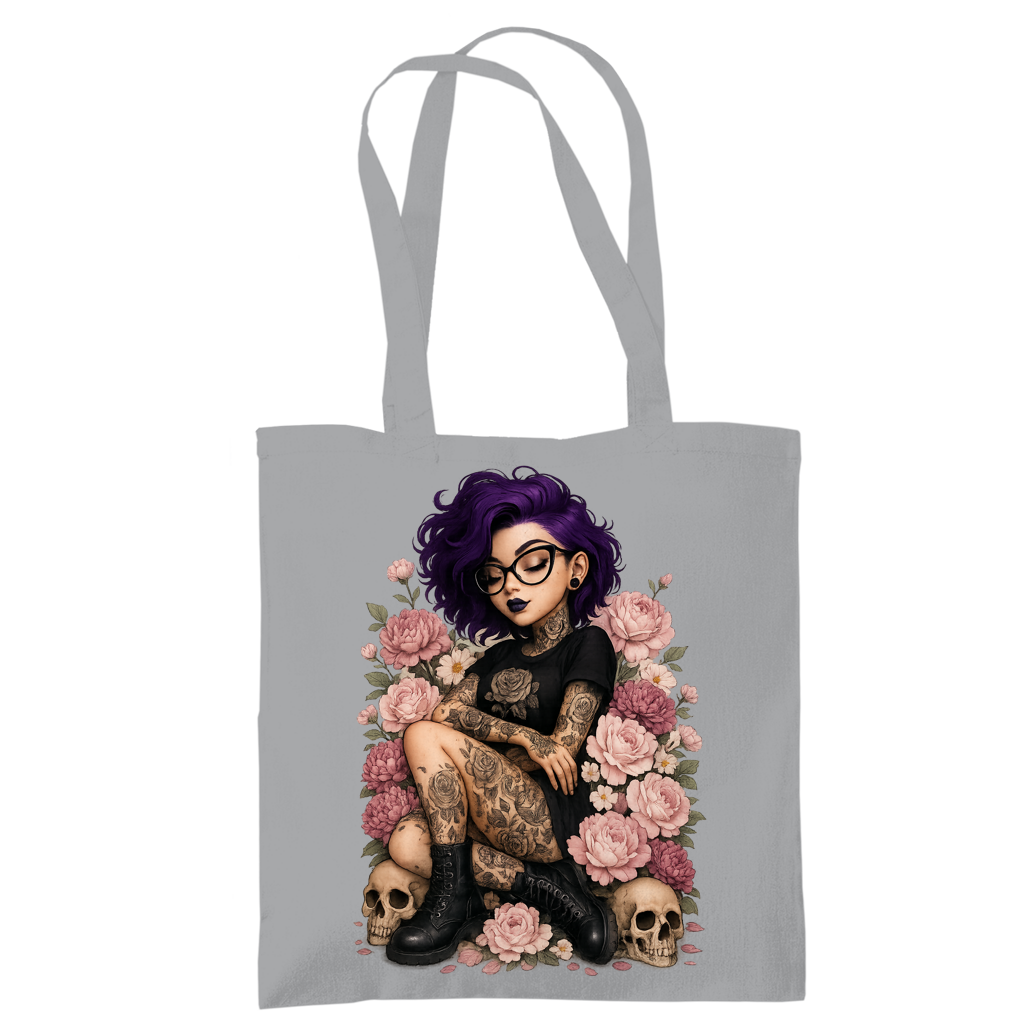 Tragetasche Tattoofrau auf Blumen