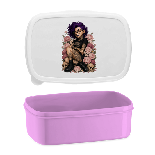 Lunchbox Tattoofrau auf Blumen