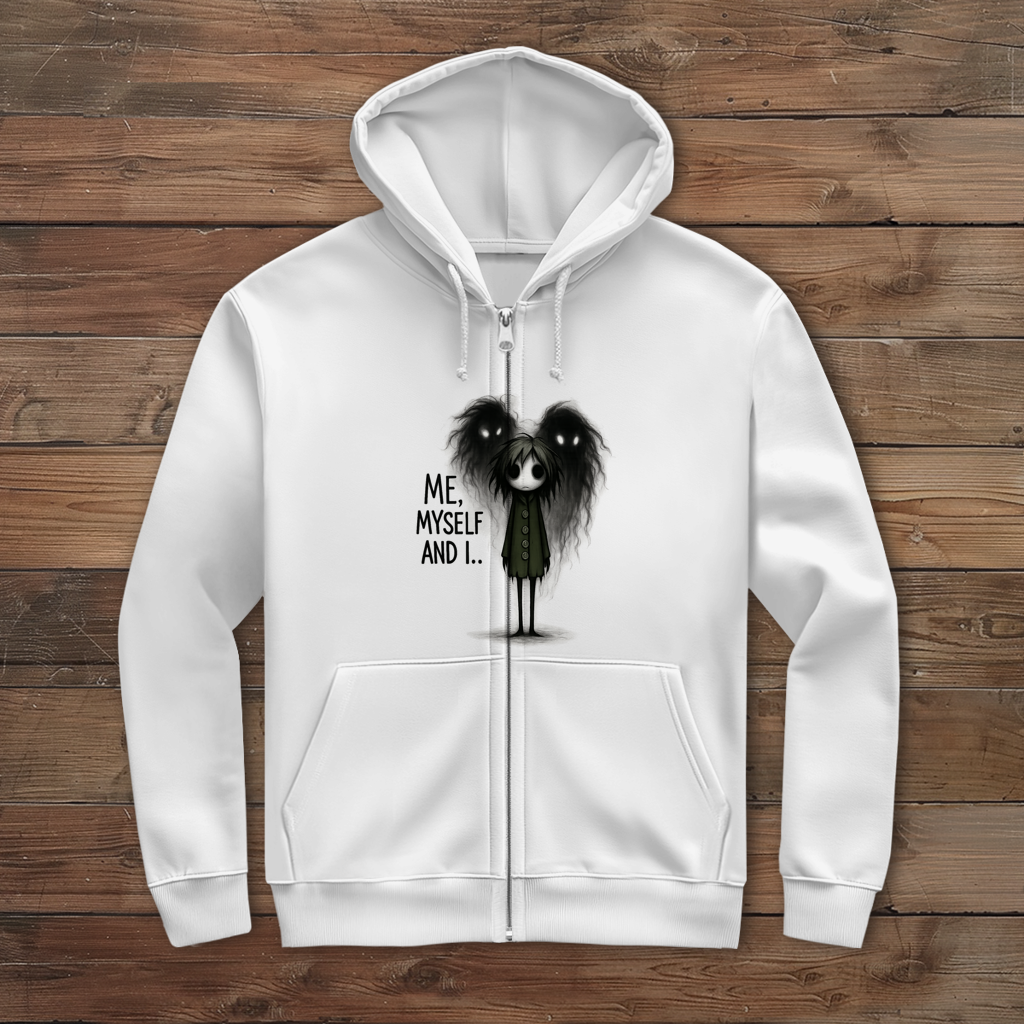 Herren Zipper Hoodie Mann ME, MYSELF AND I