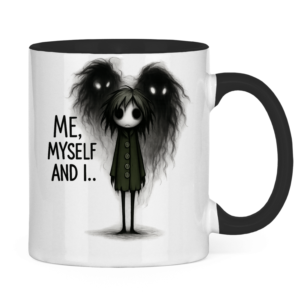Tasse zweifarbig Mann ME, MYSELF AND I