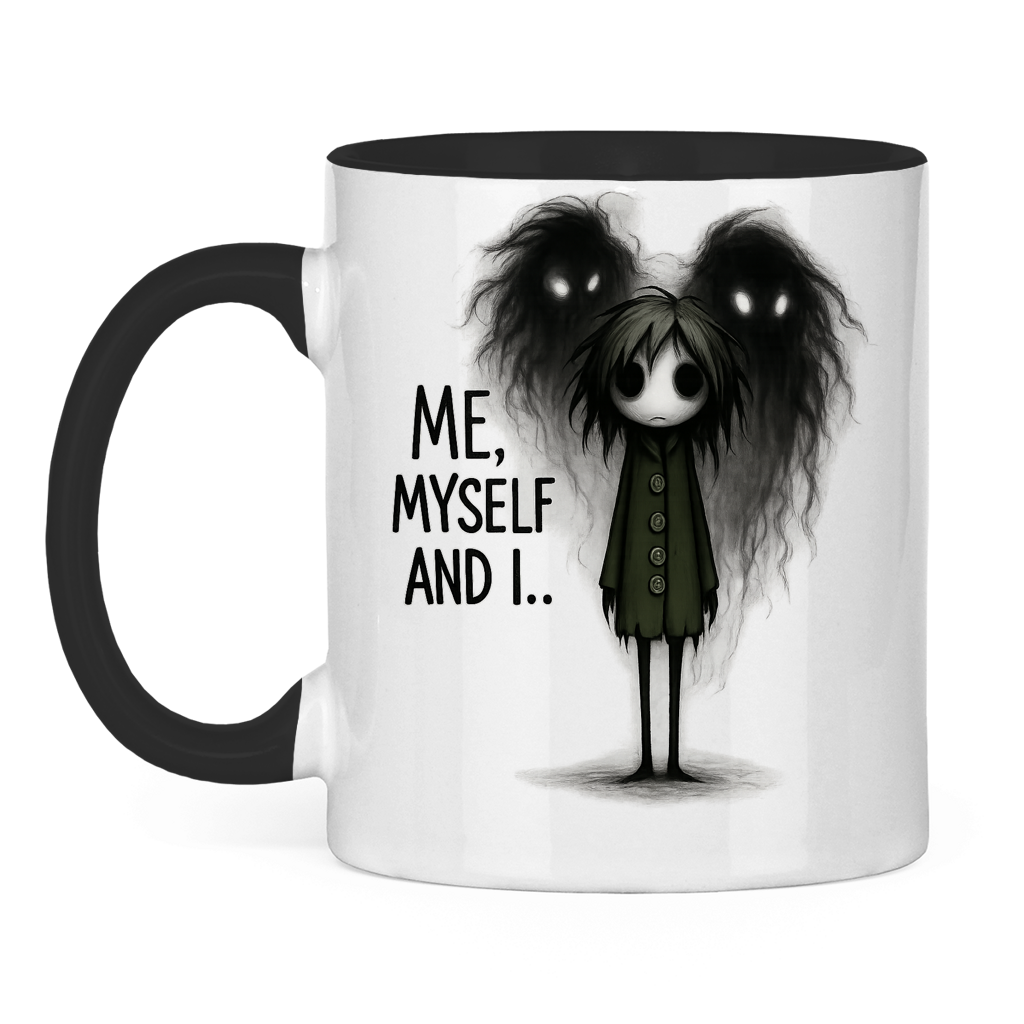 Tasse zweifarbig Mann ME, MYSELF AND I