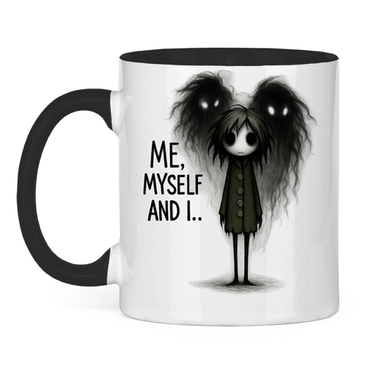Tasse zweifarbig Mann ME, MYSELF AND I
