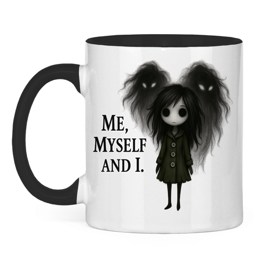 Tasse zweifarbig Frau ME, MYSELF AND I